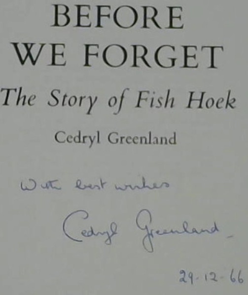 Image for Before We Forget : The Story of Fish Hoek