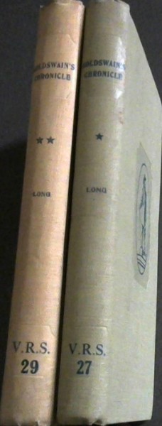 Image for The Chronicle of Jeremiah Goldswain, Albany Settler of 1820 - 2 volumes