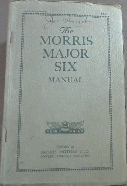 Image for The Morris Major Six Manual 1931 Edition