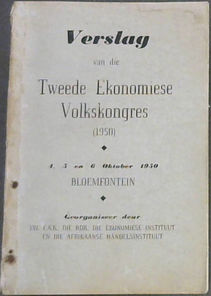 Image for Verslag van die Tweede Ekonomiese Volkskongres (1950)