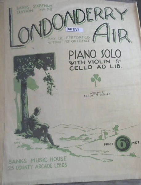Image for LONDONBERRY AIR - PIANO SOLO WITH VIOLIN & CELLO AD. LIB. (BANKS EDITION SIXPENNY NO. 76)