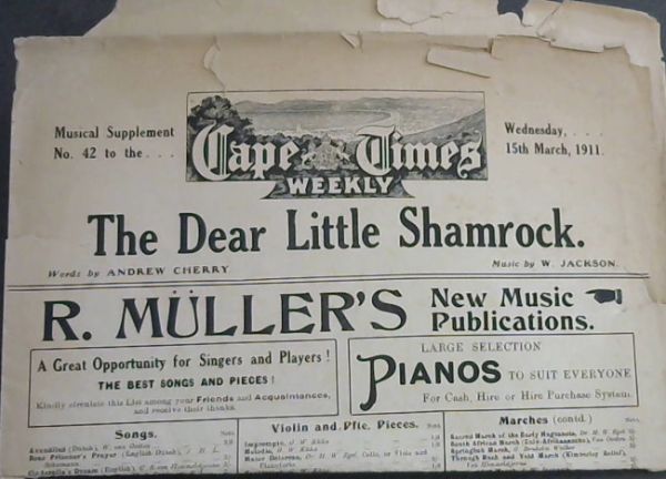 Image for CAPE TIMES WEEKLY - MUSICAL SUPPLEMENT NO.42 to the ... 15 MARCH, 1911