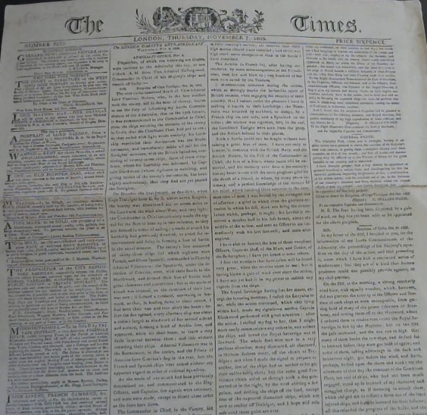 Image for THE TIMES LONDON, THURSDAY, NOVEMBER 7. 1805
