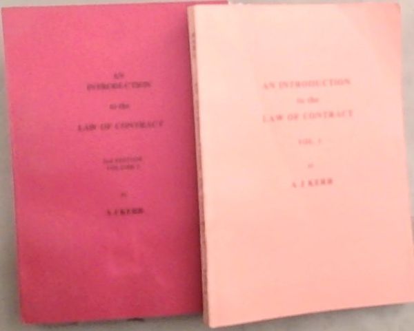 Image for An Introduction to the LAW OF CONTRACT - 2nd Edition, Volume 2