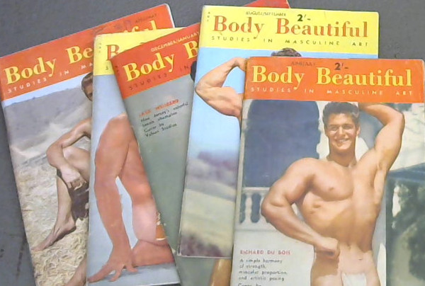 Image for Body Beautiful: Studies in Masculine Art - June/ July 1955 (vol 1, no 2), August/ September 1955 (vol 1, no 3), December/ January 1955/6 (vol 1, no 5), February / March 1956 (vol 1, no 6), April / May 1956 (vol. 2 no 1)