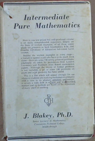 Image for Intermediate Pure Mathematics