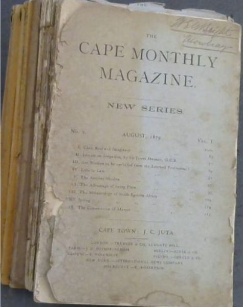Image for The Cape Monthly Magazine: Vol I, No 2; No 3; No 4; No 5; No 6; Vol XVIII, No 105, No 106, 108, 109, 110