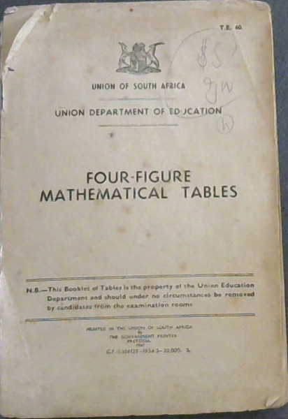 Image for Four-Figure Mathematical Tables
