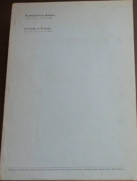 Image for Additional biographical notes on plant collectors in southern Africa - Reprinted from Bothalia vol 15, No 3 & 4 / Herdruk uit Bothalia, Vol 15, No 3 & 4