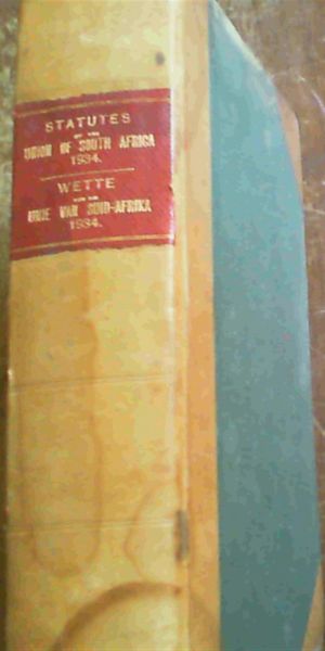 Image for Statutes Of The Union Of South Africa 1934