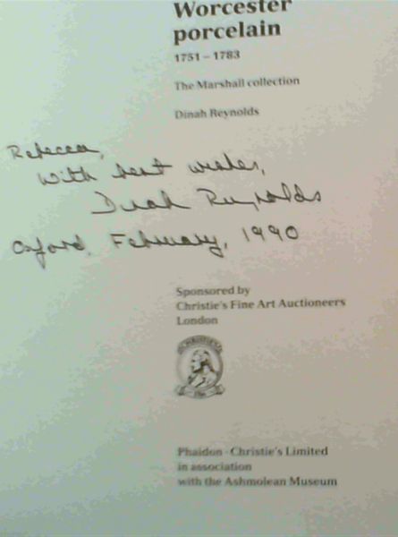 Image for Worcester Porcelain: Marshall Collection (Ashmolean-Christie's Handbooks)
