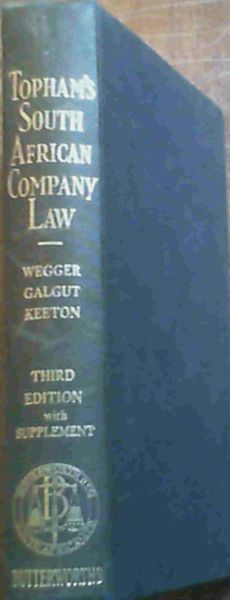 Wegger, G. : Galg .. Topham's Principles of Company Law . South African Edition - Picture 1 of 3