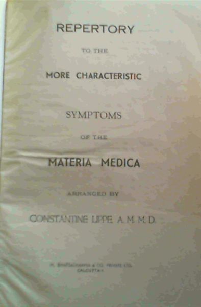 Image for Repertory To The More Characteristic Symptoms Of The Materia Medica