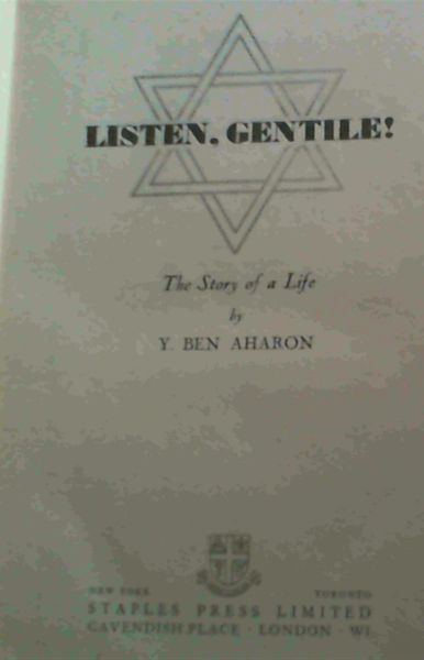 Image for Listen, Gentile ! The Story of a Life
