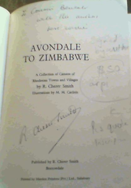Image for Avondale to Zimbabwe - a Collection of Cameos of Rhodesian Towns and Villages