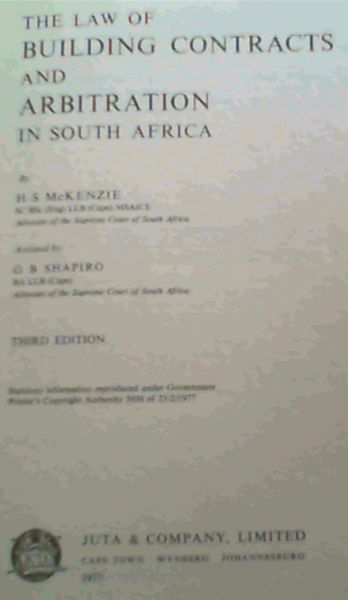 Image for The law of building contracts and arbitration in South Africa