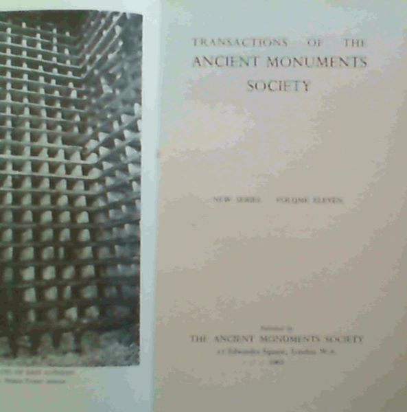 Image for Transactions of the Ancient Monuments Society - New Series. Volume Eleven