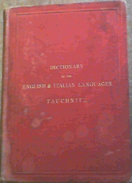 Image for Dictionary Of The English & Italian Languages