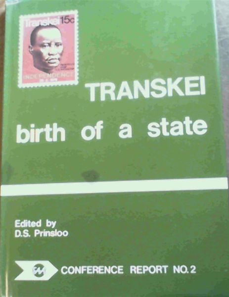 Image for Transkei, birth of a state (FAA conference report ; no. 2)