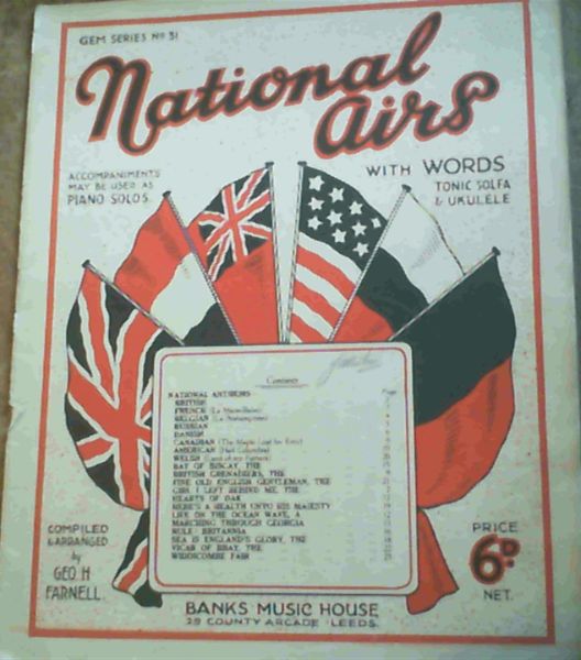 Image for National Airs with Words tonic solfa and ukulele