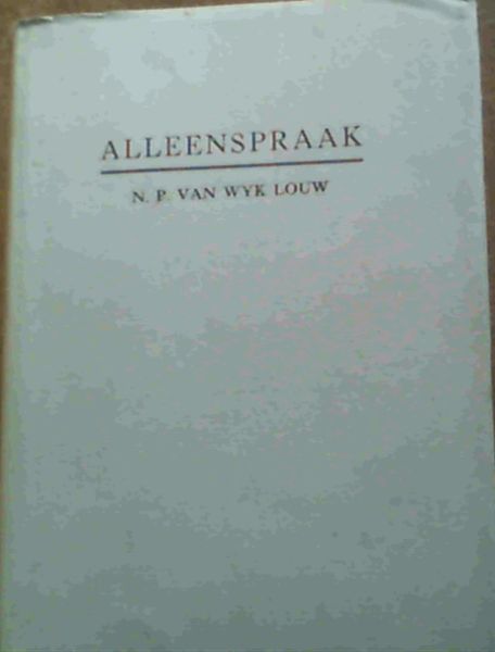 Image for Alleenspraak