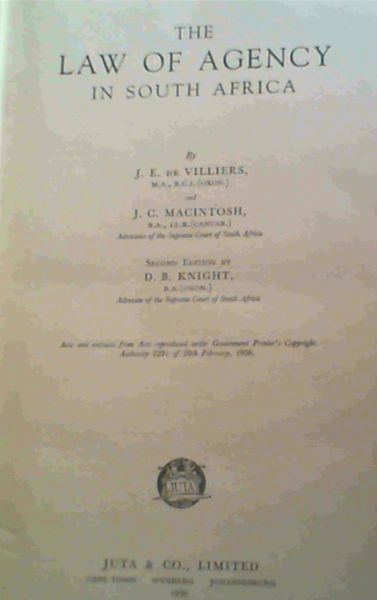 Image for The Law of Agency in South Africa