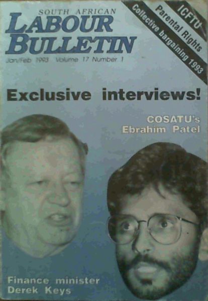 Image for South African Labour Bulletin Jan / Feb 1993 Volume 17 Number 1