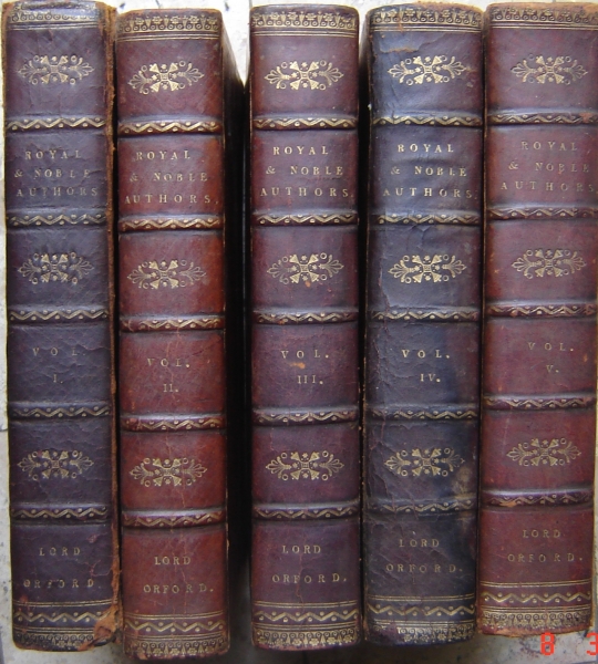 Image for A Catalogue of the Royal and Noble Authors of England, Scotland, and Ireland; with Lists of their works . enlarged and continued to the present time, by Thomas Park, F S A - Five Volumes