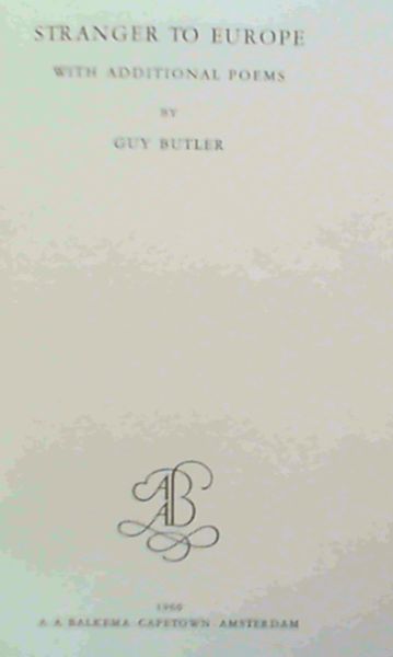 Image for Stranger To Europe With Additional Poems