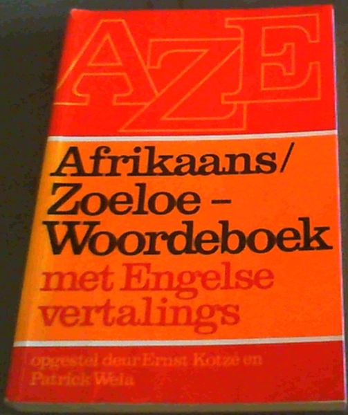 Image for Afrikaans / Zoeloe-Woordeboek met Engelse vertalings