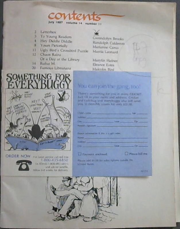 Image for Cricket : The magazine for children : July 1987 volume 14 number 11