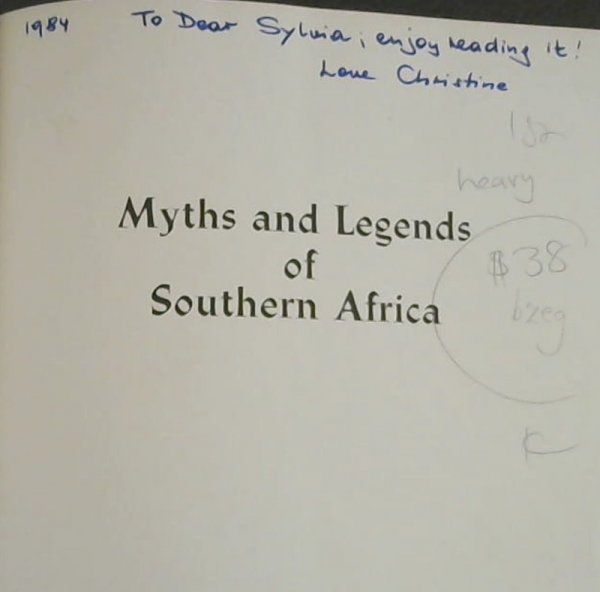 Image for Myths and legends of Southern Africa