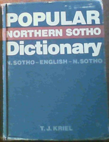 Popular Northern Sotho dictionary N. SothoEnglish, EnglishN. Sotho