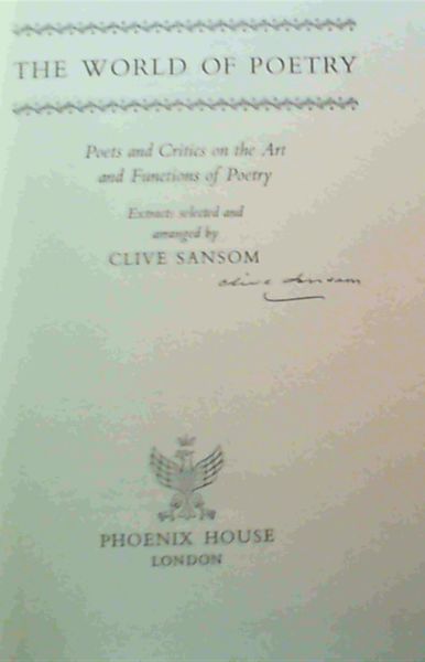 Image for The World of Poetry - Poets and Critics on the Art and Functions of Poetry