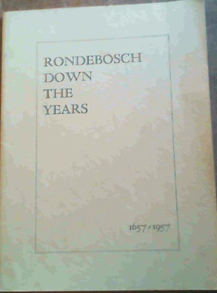 Image for Rondebosch Down The Years 1657-1957