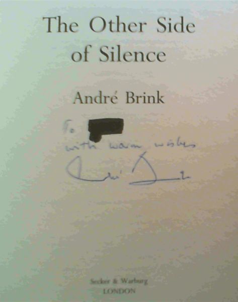 Brink, Andr .. The Other Side of Silence : South Africa Only
