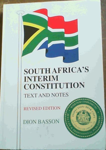 Image for South Africa's Interim Constution; Text & Notes